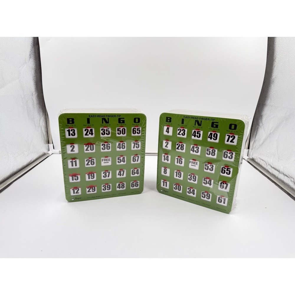 Regal Bingo Bulk Bingo Cards With Sliding Windows Reuseable 50pcs